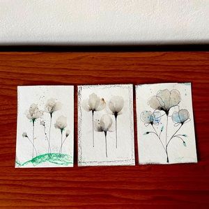 Set 3 original watercolor